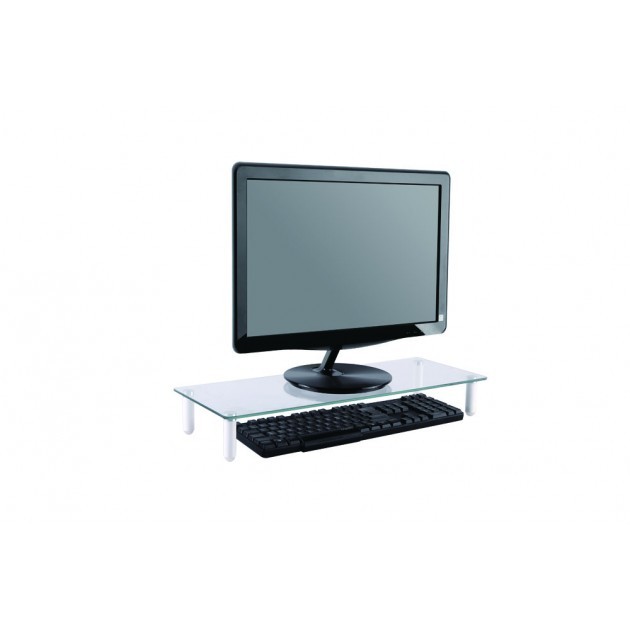 Rialzo supporto base da scrivania per Monitor/TV/Notebook, in vetro (MS  461) - NonSoloComputer