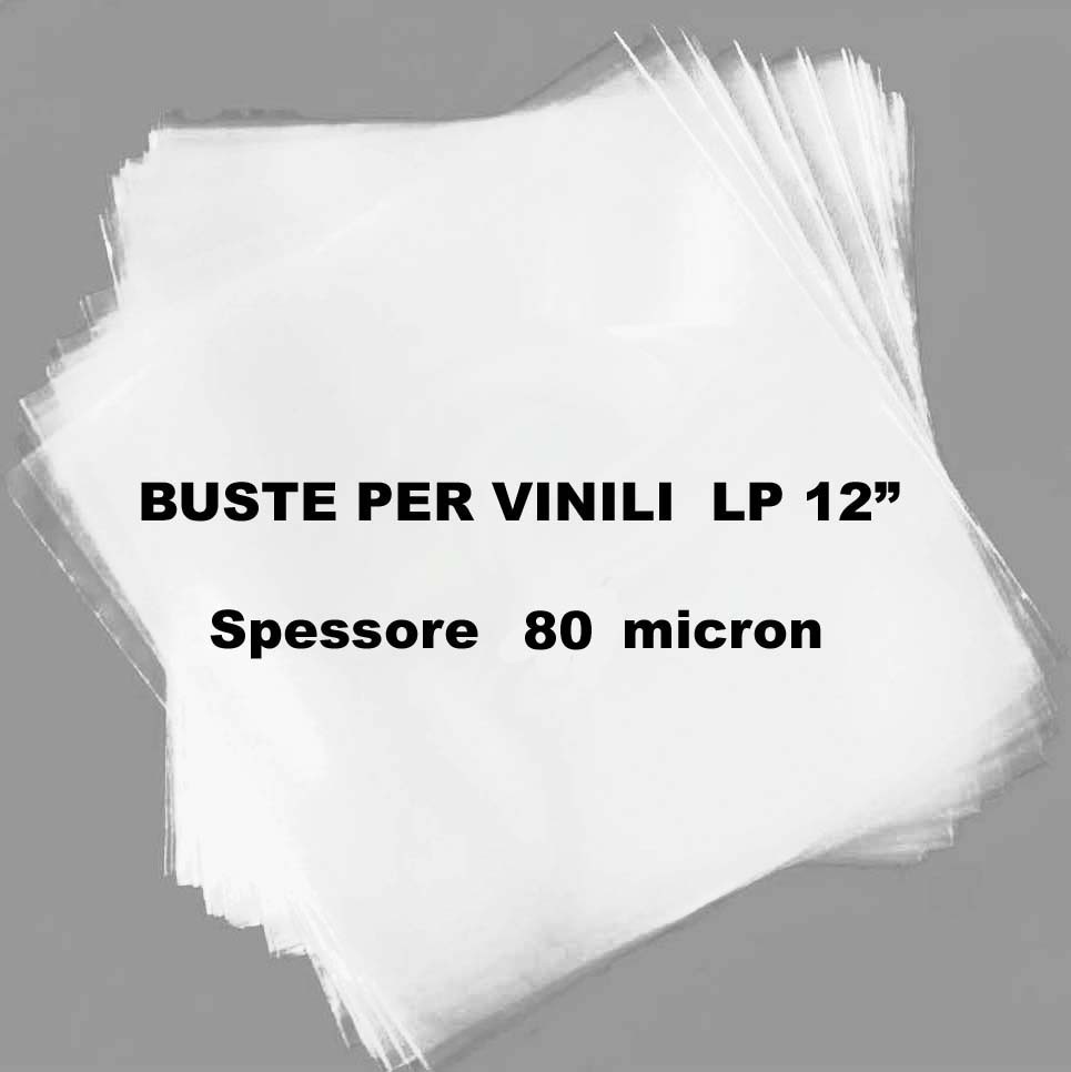 500 BUSTE trasparenti spess. 80 micron, per copertine DISCHI 12 (LP) -  NonSoloComputer