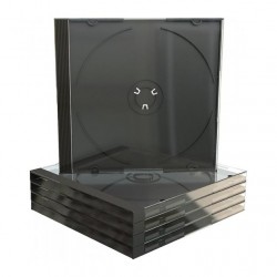 10 custodie in plastica per CD (jewel Box) con tray nero