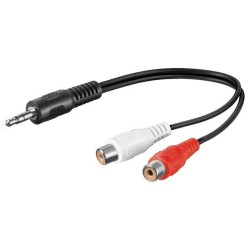 Cavo Audio Stereo Jack 3.5 mm a 2 x RCA femmina 0,20m