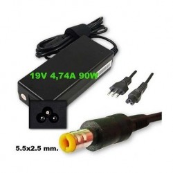 Alimentatore caricabatteria x Notebook 19V 4,74A  fino a 90WSPINOTTO 5,5 x 2,5mm (CON CAVO DI ALIMENTAZIONE)